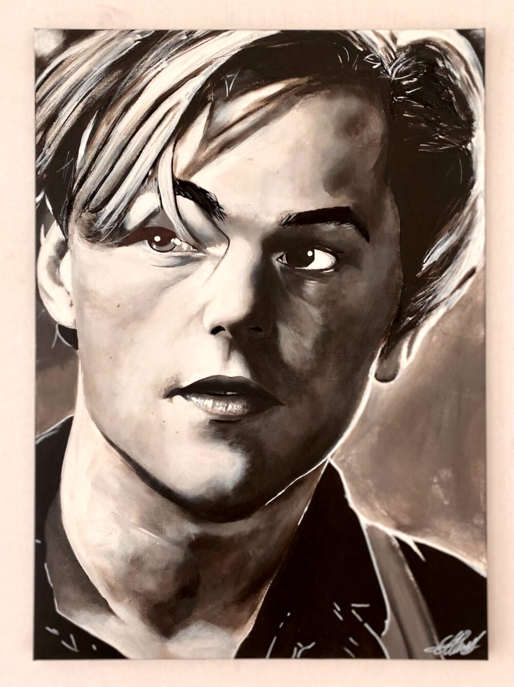 leonardo di caprio disegno su tela