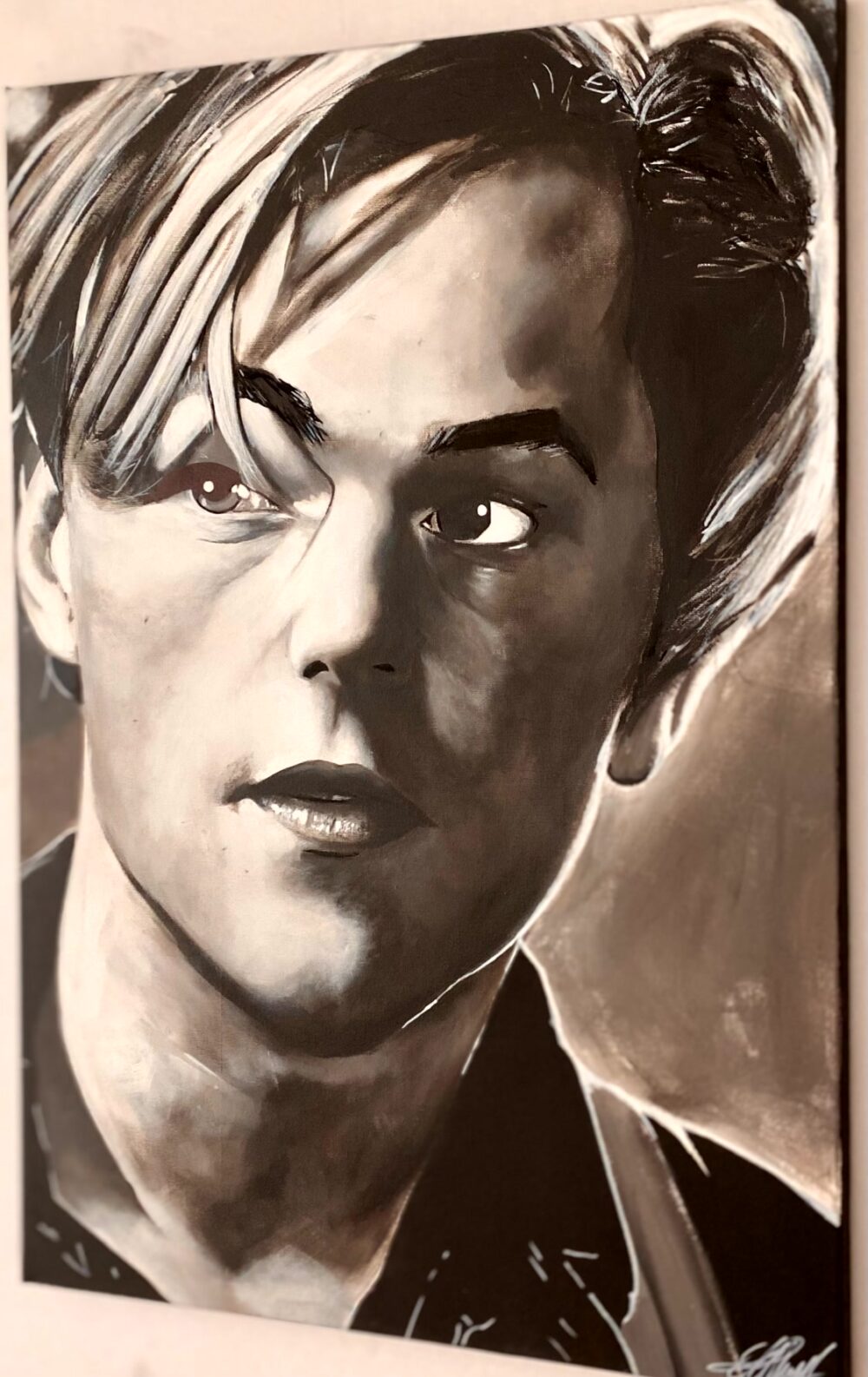 leonardo di caprio disegno su tela