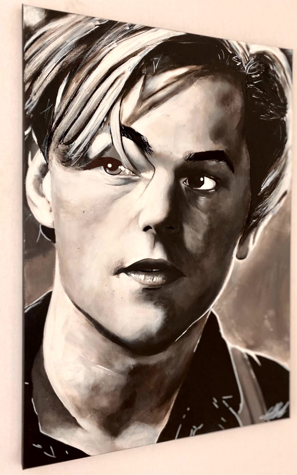 leonardo di caprio disegno su tela